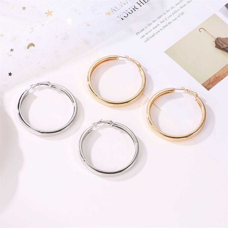 Ashion Big Hoop Earrings For Women Gold Silver Colour-Jewearrings