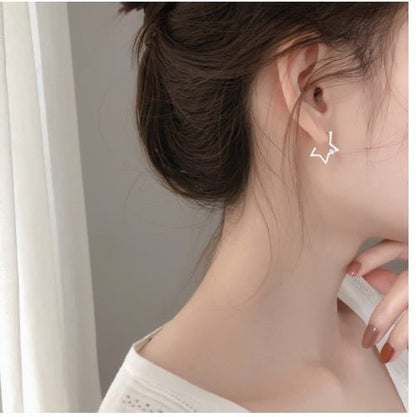 Asymmetric 925 Sterling Silver Women's Earrings Long Star Moon Party Jewelry Gift-Jewearrings