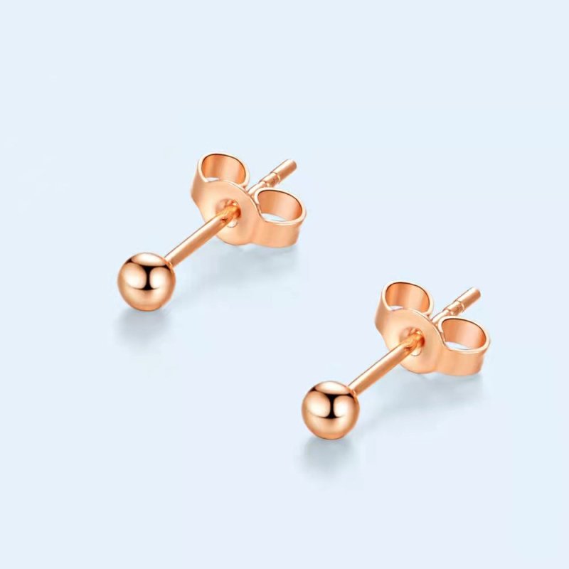 Au750 Fancy Gold Beans Minimalist Earrings-Jewearrings