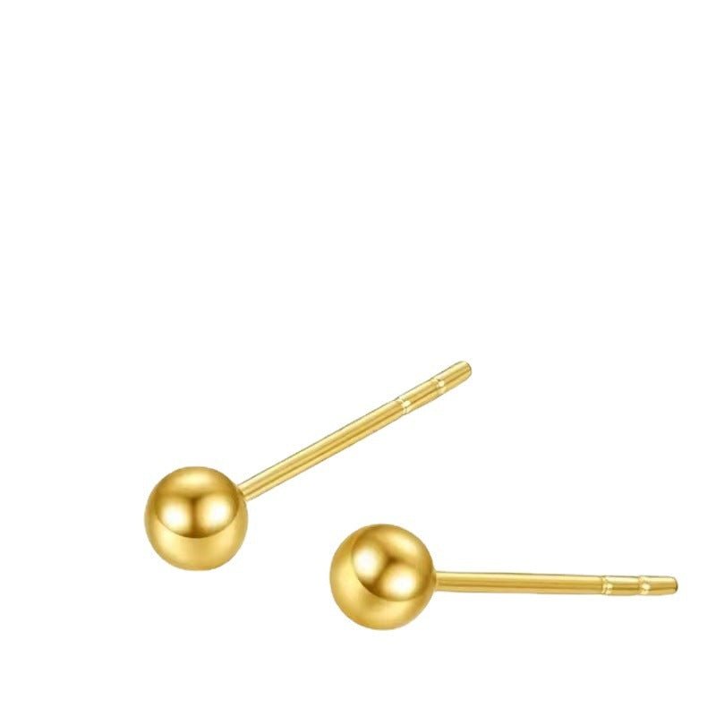 Au750 Fancy Gold Beans Minimalist Earrings-Jewearrings