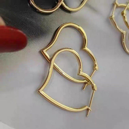 Au750 Yellow Gold Ins Light Luxury Earrings For Women-Jewearrings