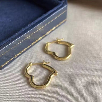 Au750 Yellow Gold Ins Light Luxury Earrings For Women-Jewearrings