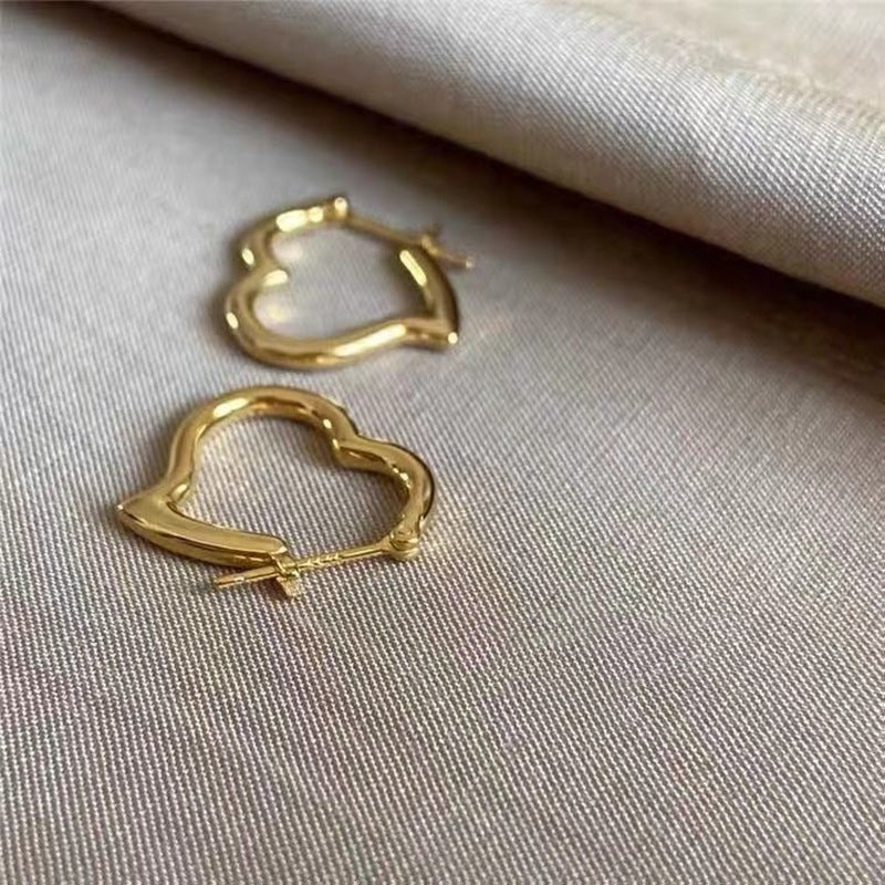 Au750 Yellow Gold Ins Light Luxury Earrings For Women-Jewearrings