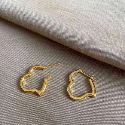 Au750 Yellow Gold Ins Light Luxury Earrings For Women-Jewearrings