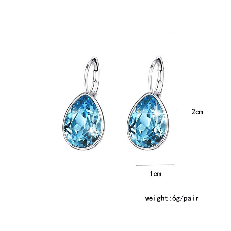 Austrian crystal drop earrings-Jewearrings