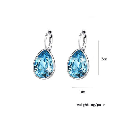 Austrian crystal drop earrings-Jewearrings