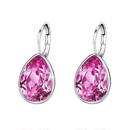 Austrian crystal drop earrings-Jewearrings