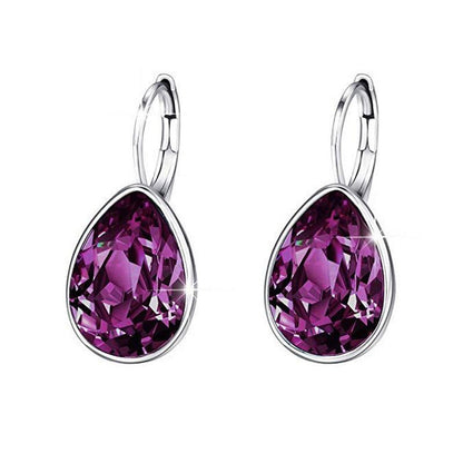 Austrian crystal drop earrings-Jewearrings