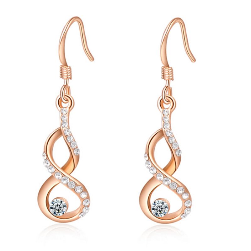 Austrian Crystal Rose Gold Gourd Earrings-Jewearrings