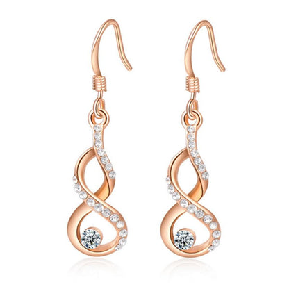 Austrian Crystal Rose Gold Gourd Earrings-Jewearrings