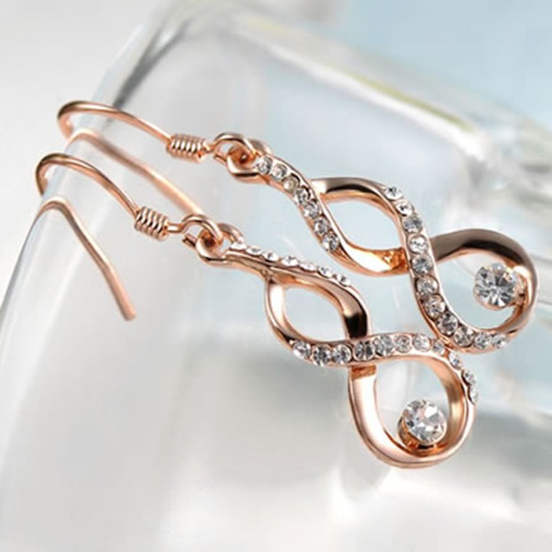 Austrian Crystal Rose Gold Gourd Earrings-Jewearrings