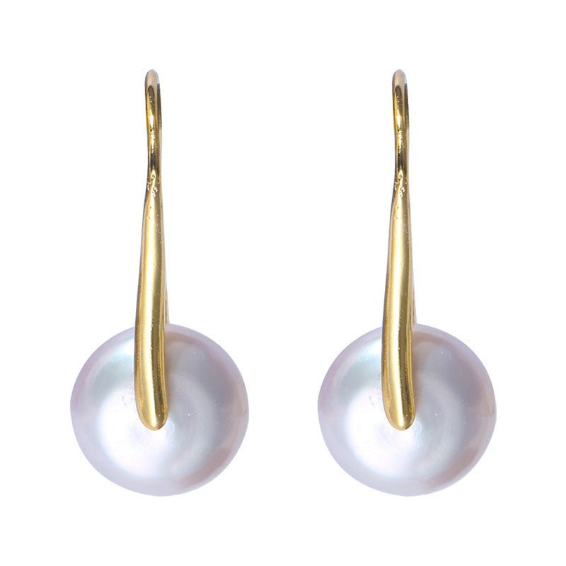 Autumn And Winter New 14K Gold Button Pearl Earhook Women'S Baroque Pearl Earrings-Jewearrings