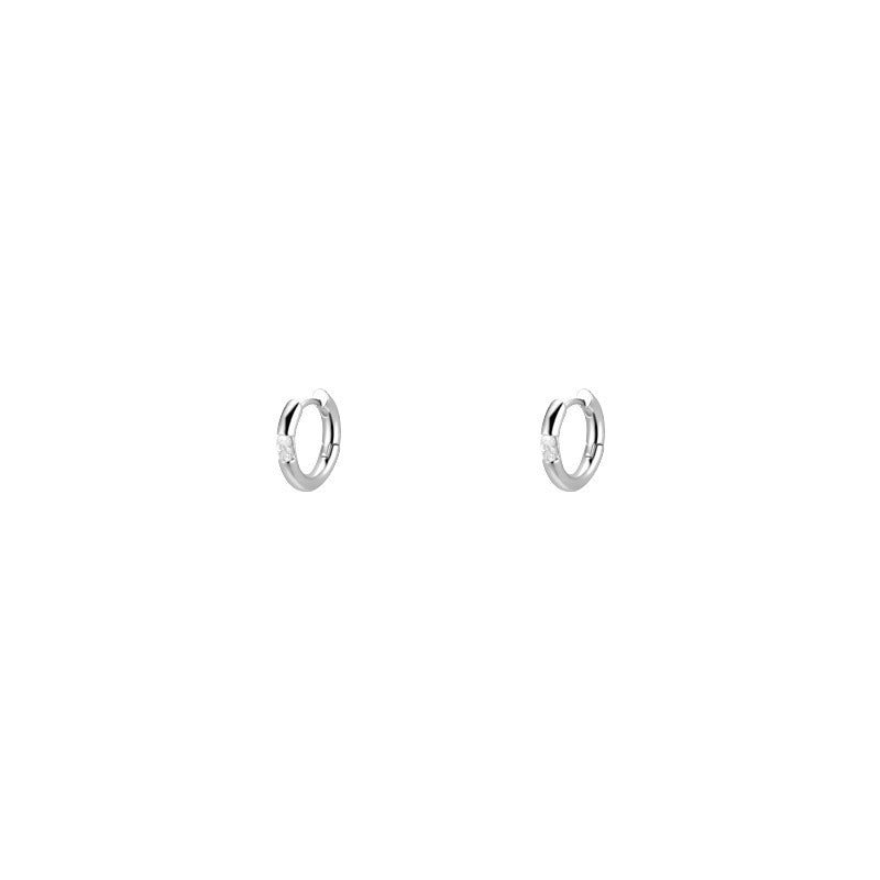 Autumn And Winter Zircon Earrings Niche Design Senior Plain Hoop Earrings Women-Jewearrings