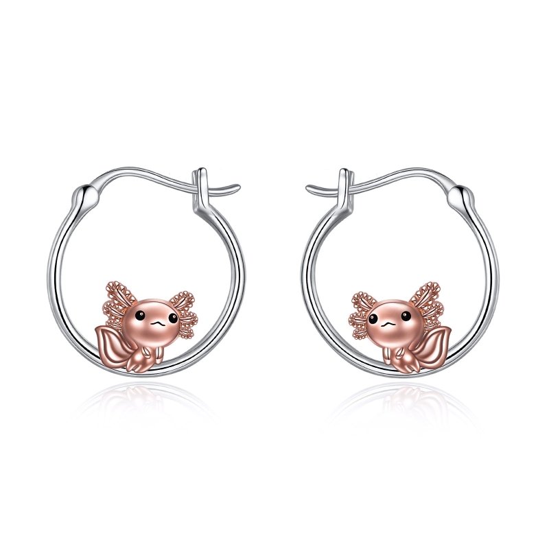 Axolotl Hoop Earrings for Women 925 Sterling Silver Axolotl Jewelry-Jewearrings