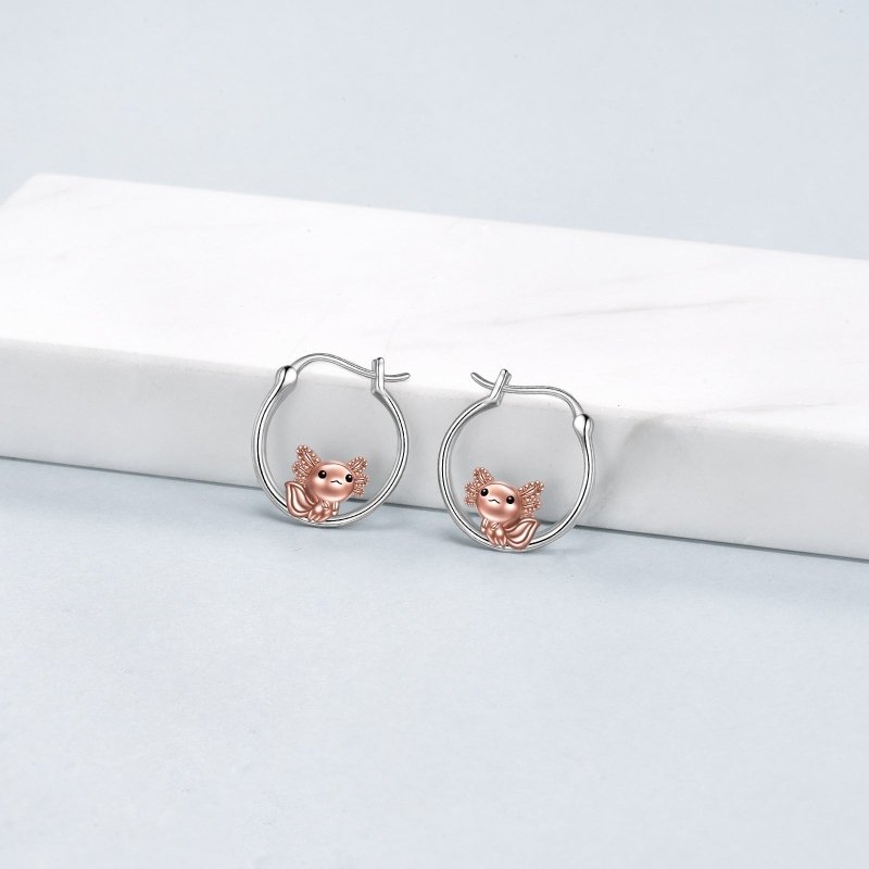 Axolotl Hoop Earrings for Women 925 Sterling Silver Axolotl Jewelry-Jewearrings