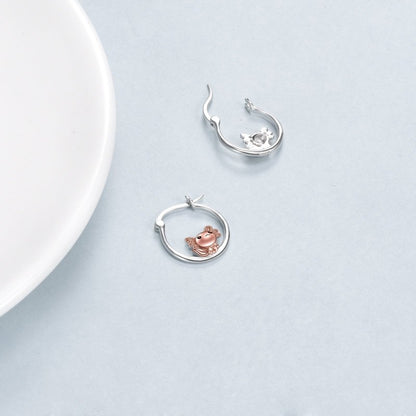 Axolotl Hoop Earrings for Women 925 Sterling Silver Axolotl Jewelry-Jewearrings