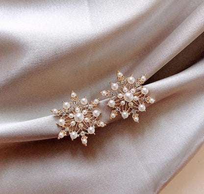 Long Earrings Round Earrings With Artificial Pearl Temperament-Jewearrings