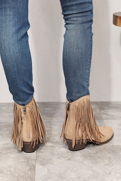 Legend Women's Fringe Cowboy Western Ankle Boots-Jewearrings