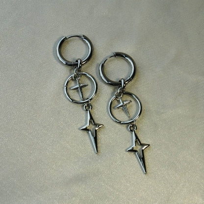 New Star Cross Cute Pendant Earrings-Jewearrings