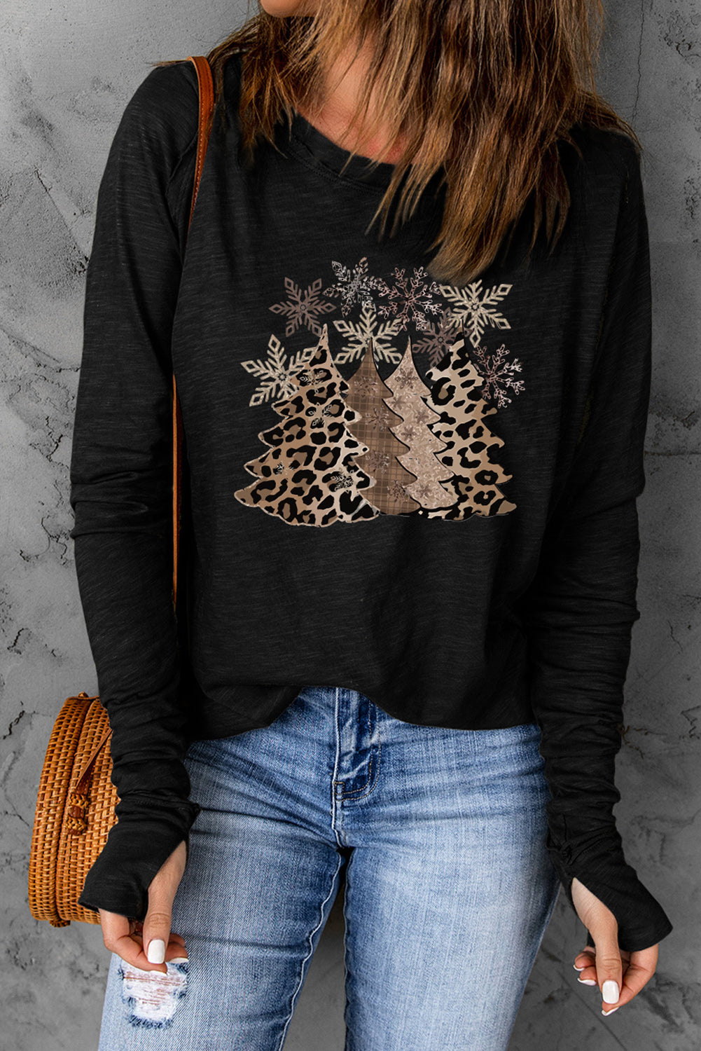 Christmas Tree Graphic Long Sleeve T-Shirt-Jewearrings