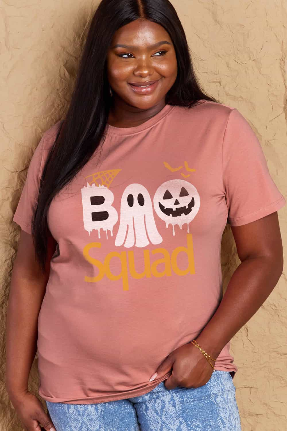 Simply Love Full Size BOO SQUAD Graphic Cotton T-Shirt-Jewearrings