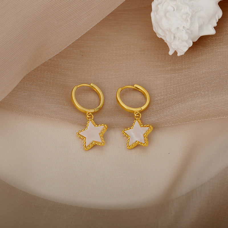 New Opal Inlaid Star Earrings For Women-Jewearrings