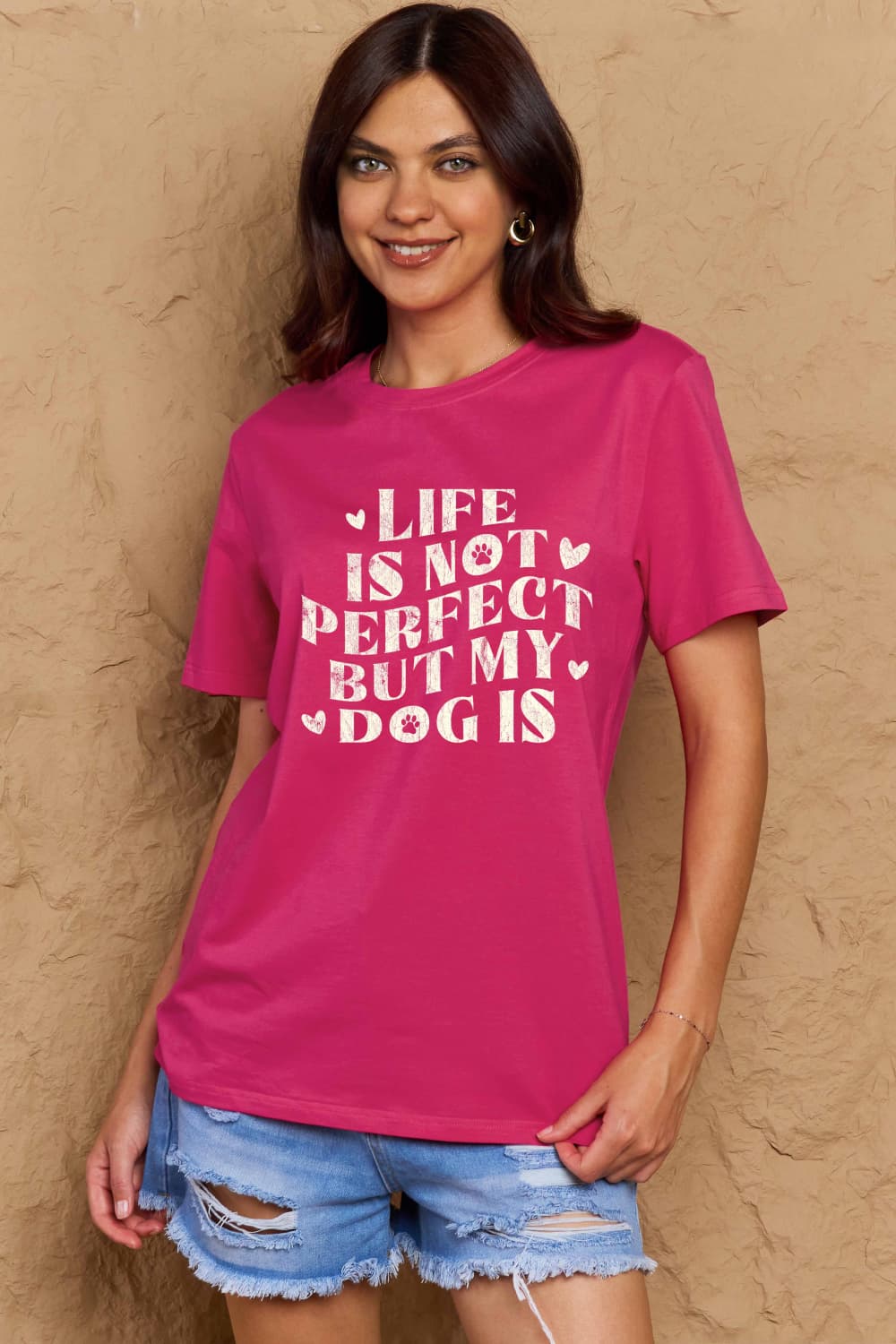 Simply Love Full Size Dog Slogan Graphic Cotton T-Shirt-Jewearrings