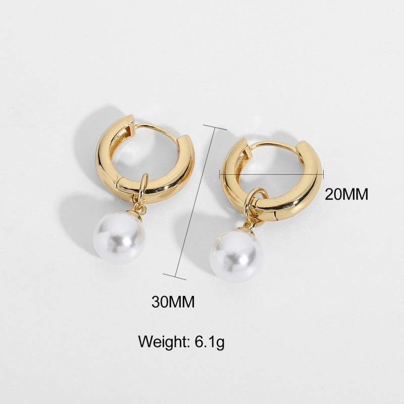 Women's Trendy Pearl Element Earrings-Jewearrings