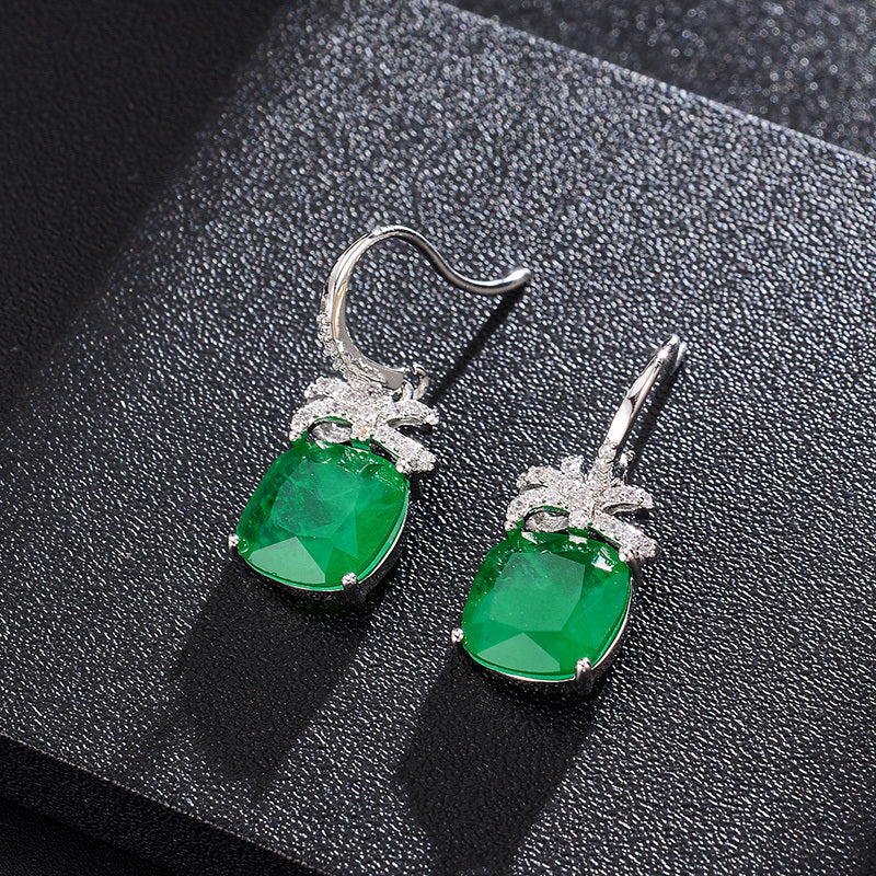 European And American Simulation Emerald Earrings Retro Earrings-Jewearrings