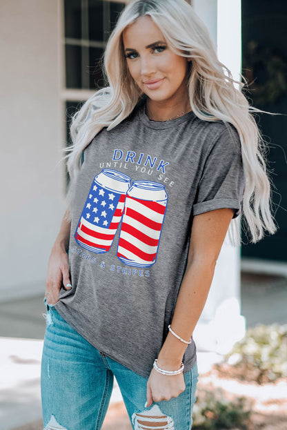 US Flag Graphic Short Sleeve Tee-Jewearrings