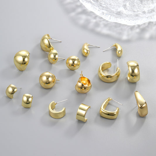 High-grade Alloy Hollow Simple Stylish Water Drop Stud Earrings-Jewearrings