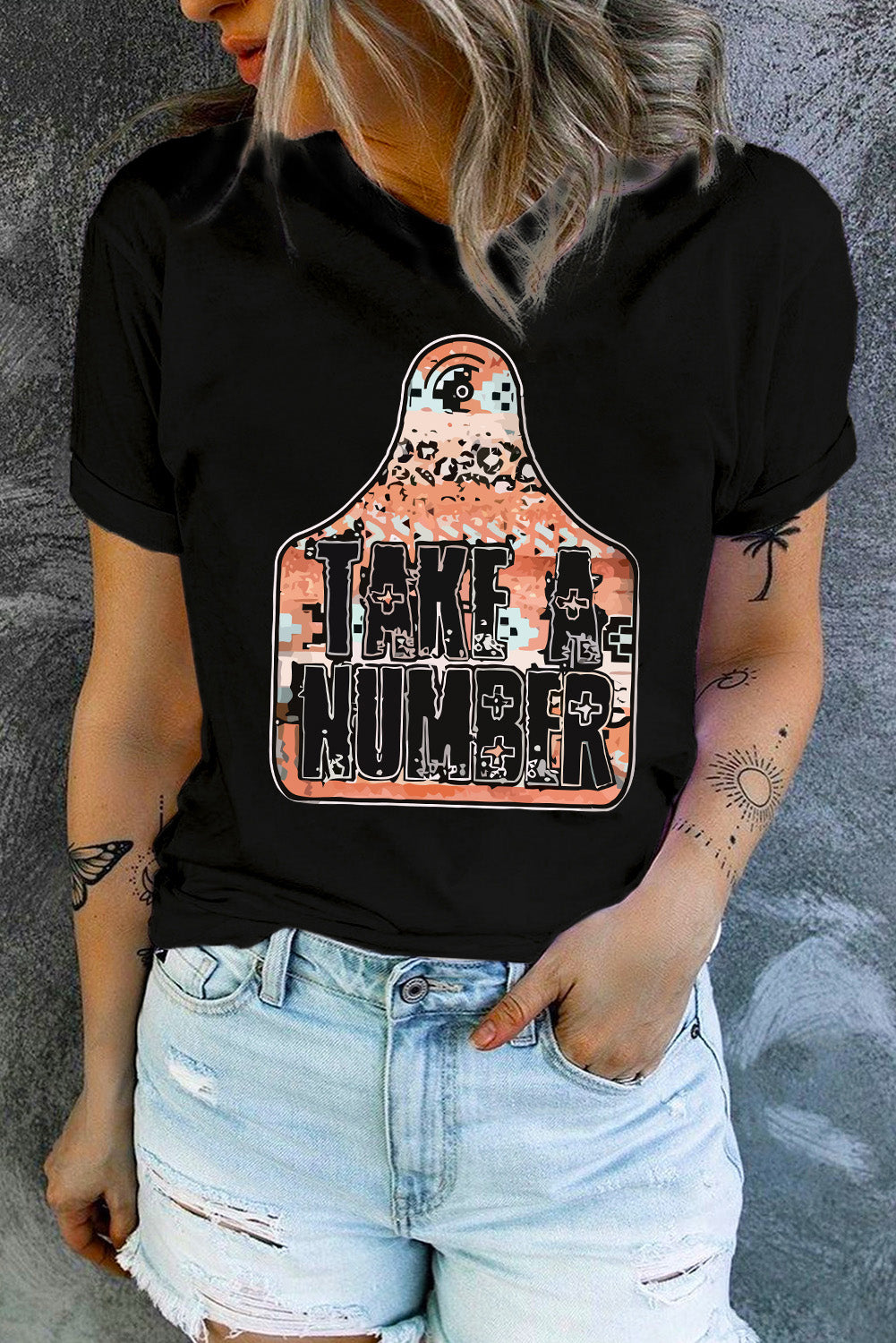 TAKE A NUMBER Graphic Tee-Jewearrings