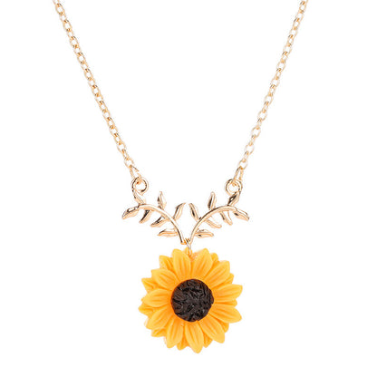 Pearl Sunflower Necklace And Earrings Set-Jewearrings