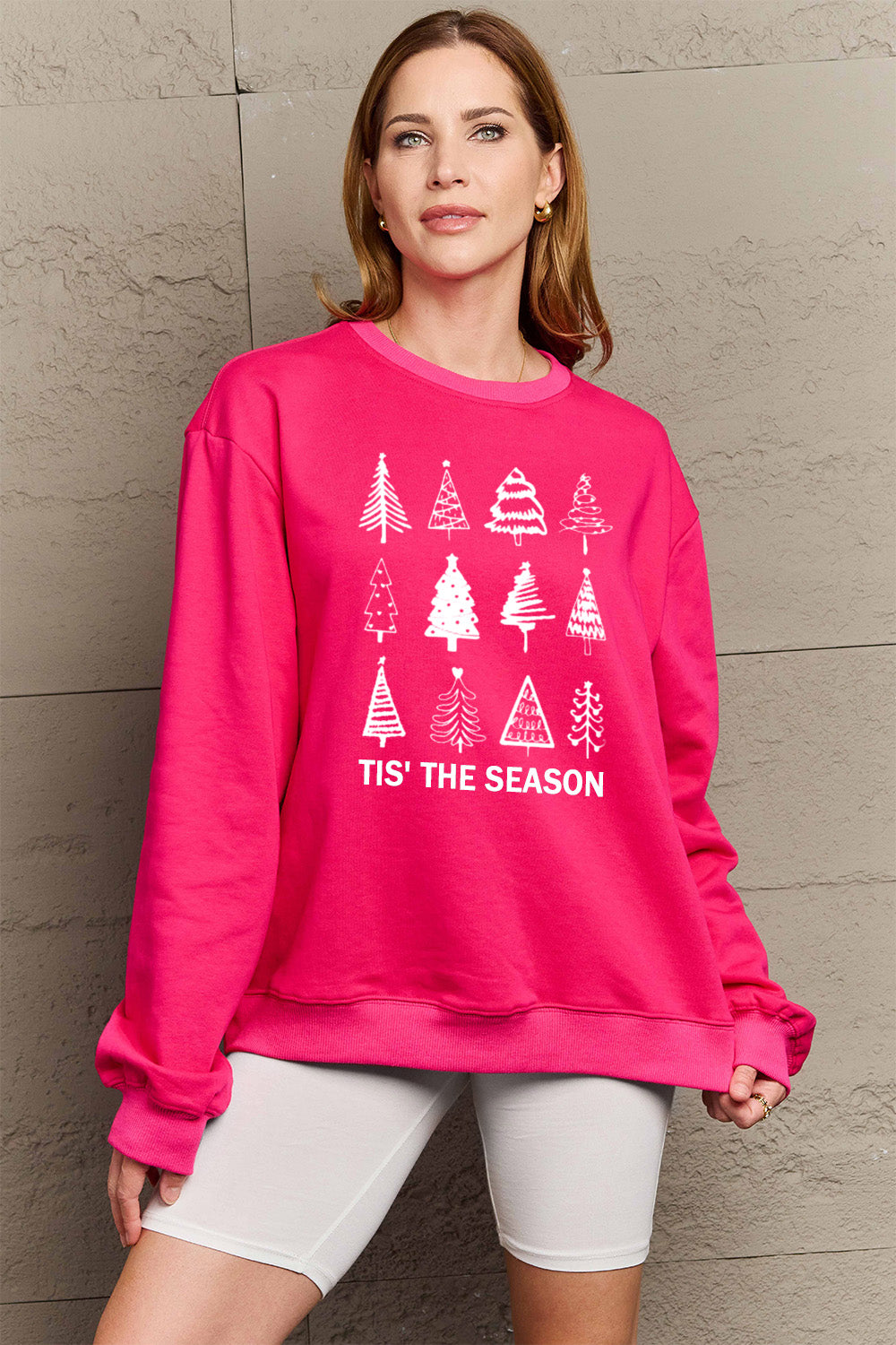 Simply Love Full Size Christmas Tree Graphic Sweatshirt-Jewearrings