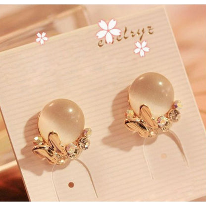 Korean Fashion Pearl Stud Earrings-Jewearrings