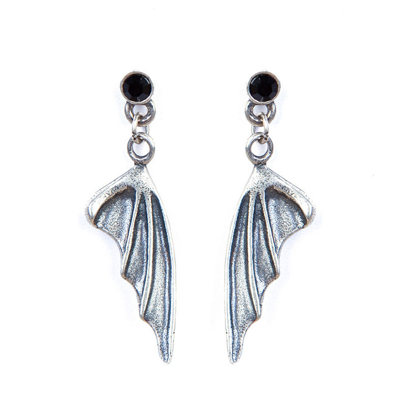 Dark Night 925 Sterling Silver Little Devil Wing Earrings-Jewearrings