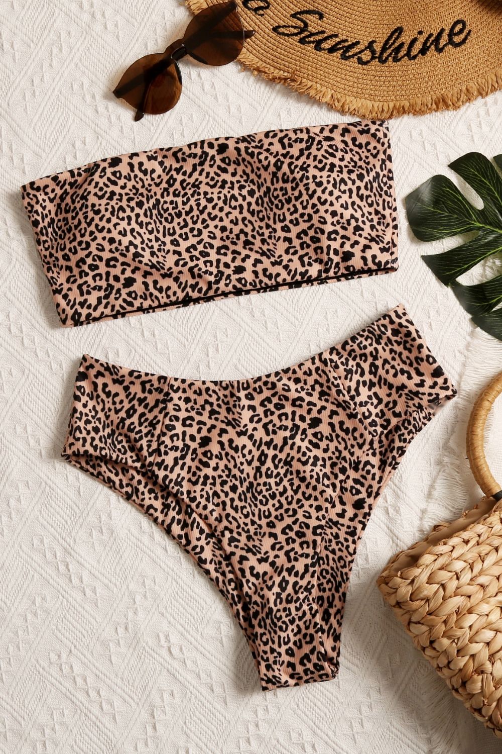 Leopard Swim Tube Top and Swim Bottoms Set-Jewearrings