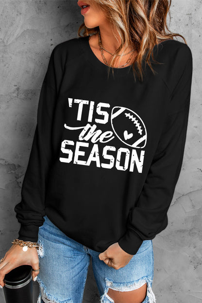 Football Graphic Round Neck Sweatshirt-Jewearrings