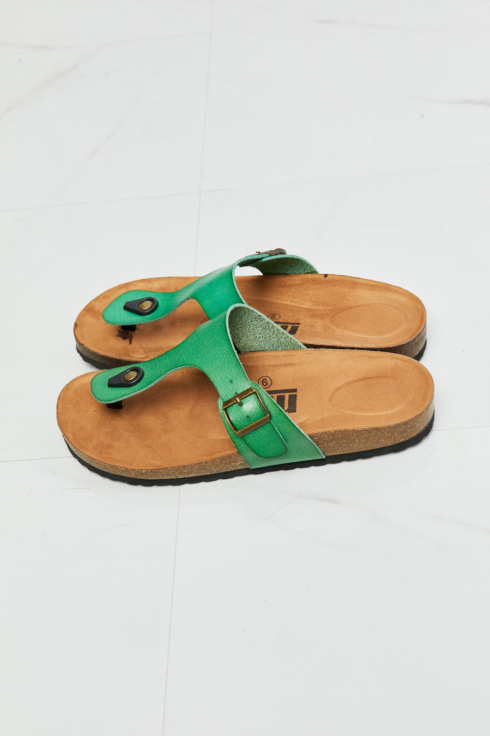 MMShoes Drift Away T-Strap Flip-Flop in Green-Jewearrings