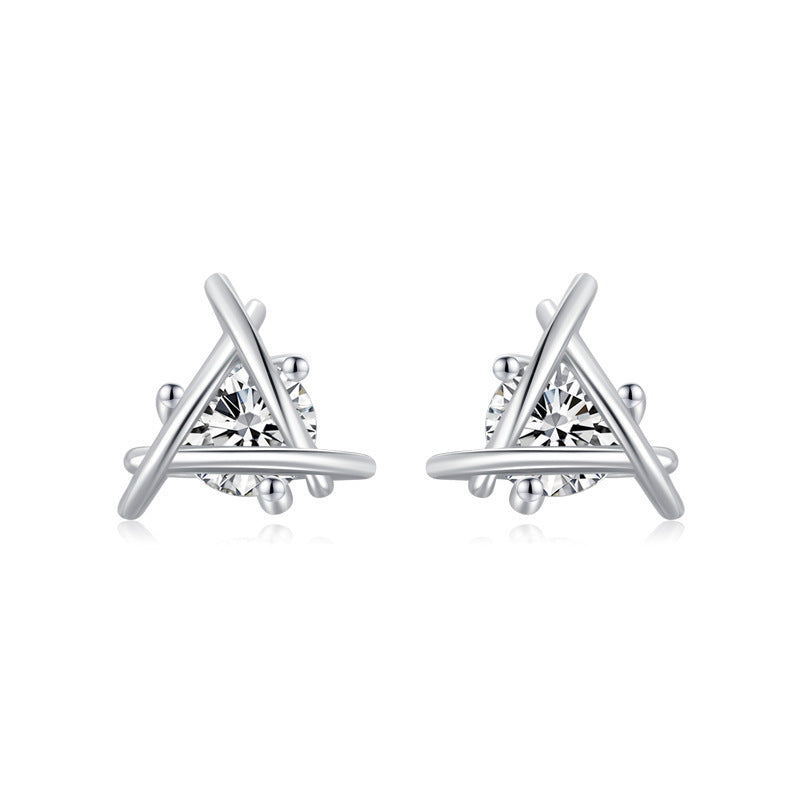 S925 Sterling Silver Geometric Line Earrings-Jewearrings