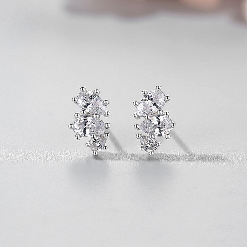 925 Sterling Silver Drop Earrings With Diamonds-Jewearrings