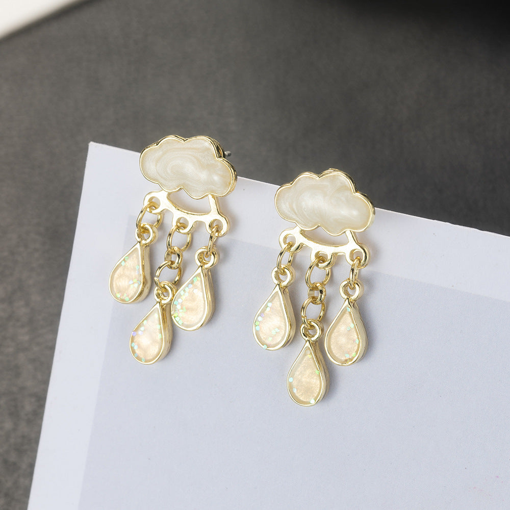 S925 Silver Needle Premium Sense Cute Little Cloud Earrings-Jewearrings