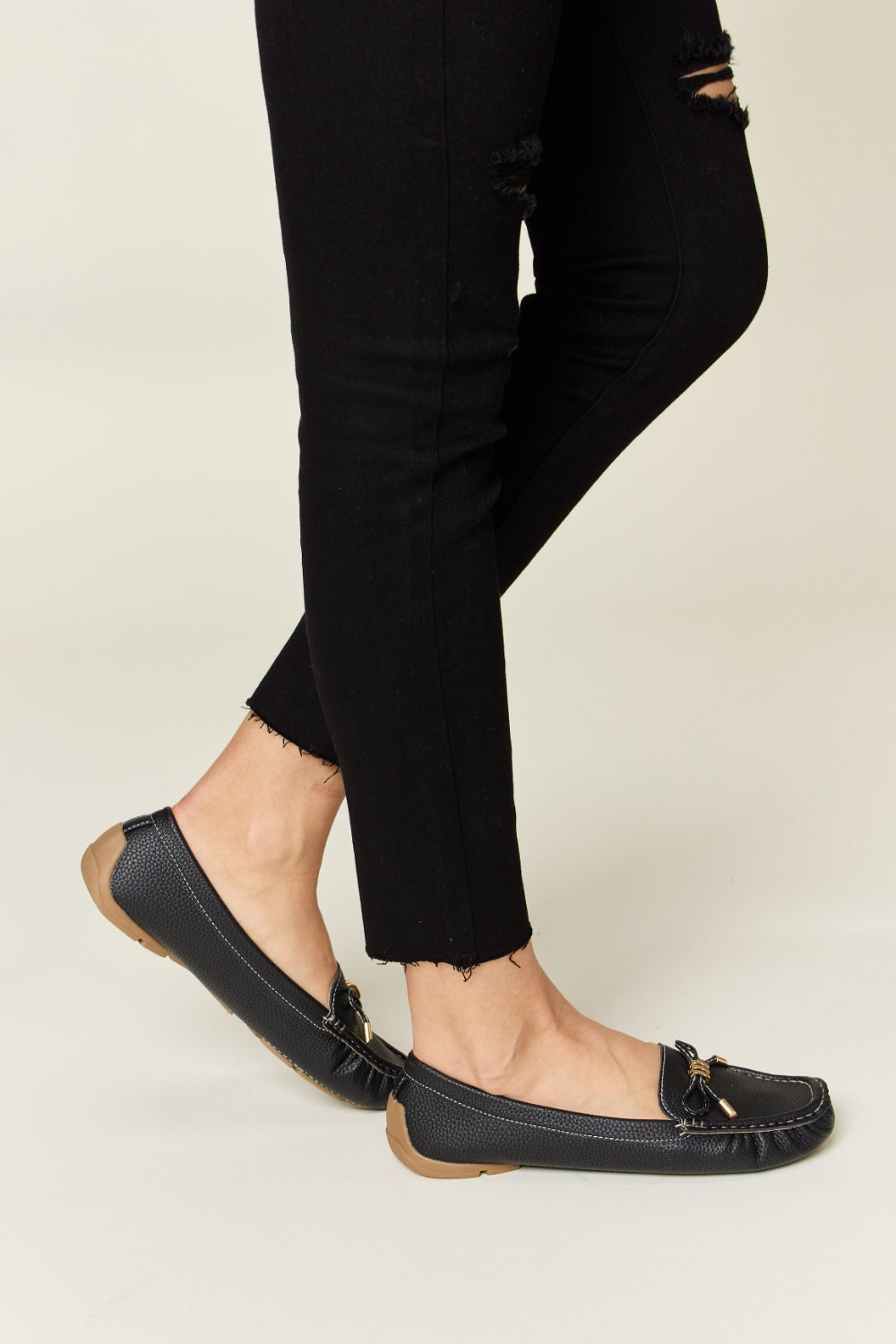 Forever Link Slip On Bow Flats Loafers-Jewearrings