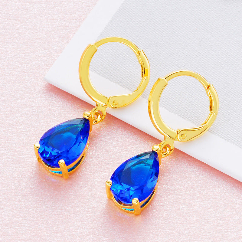 Women's 24K Gold-plated Zircon Earrings-Jewearrings