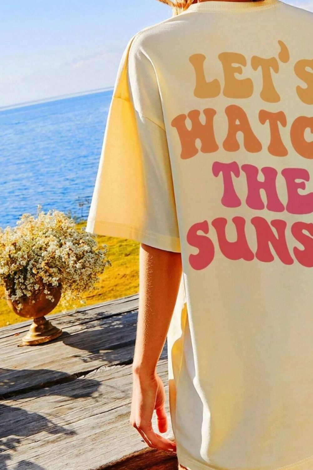 LET'S WATCH THE SUNSET Round Neck T-Shirt-Jewearrings