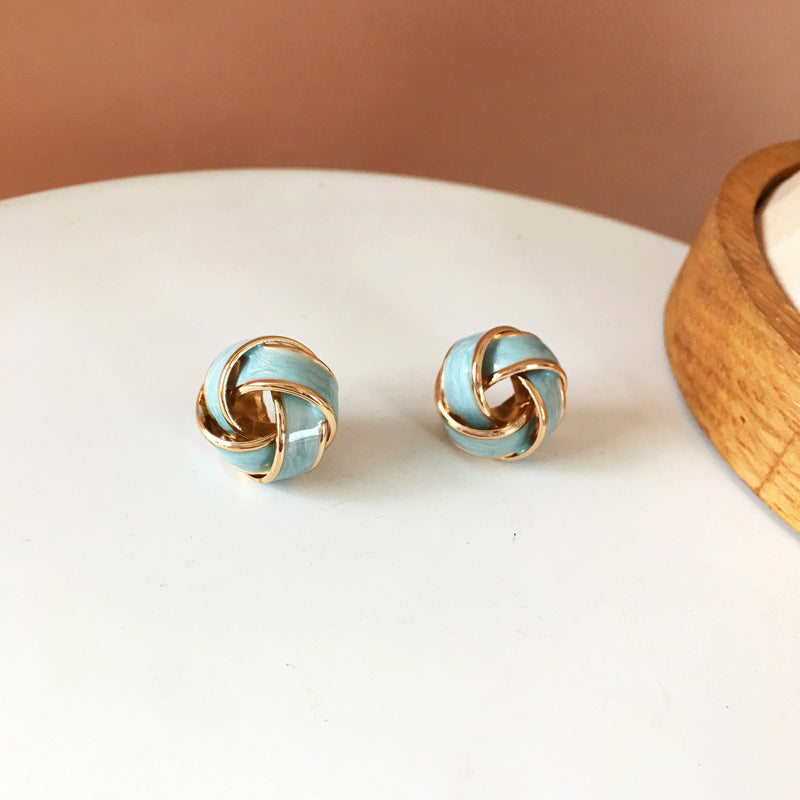 Niche Twist Shape Stud Earrings Creative Dripping Mini-Jewearrings