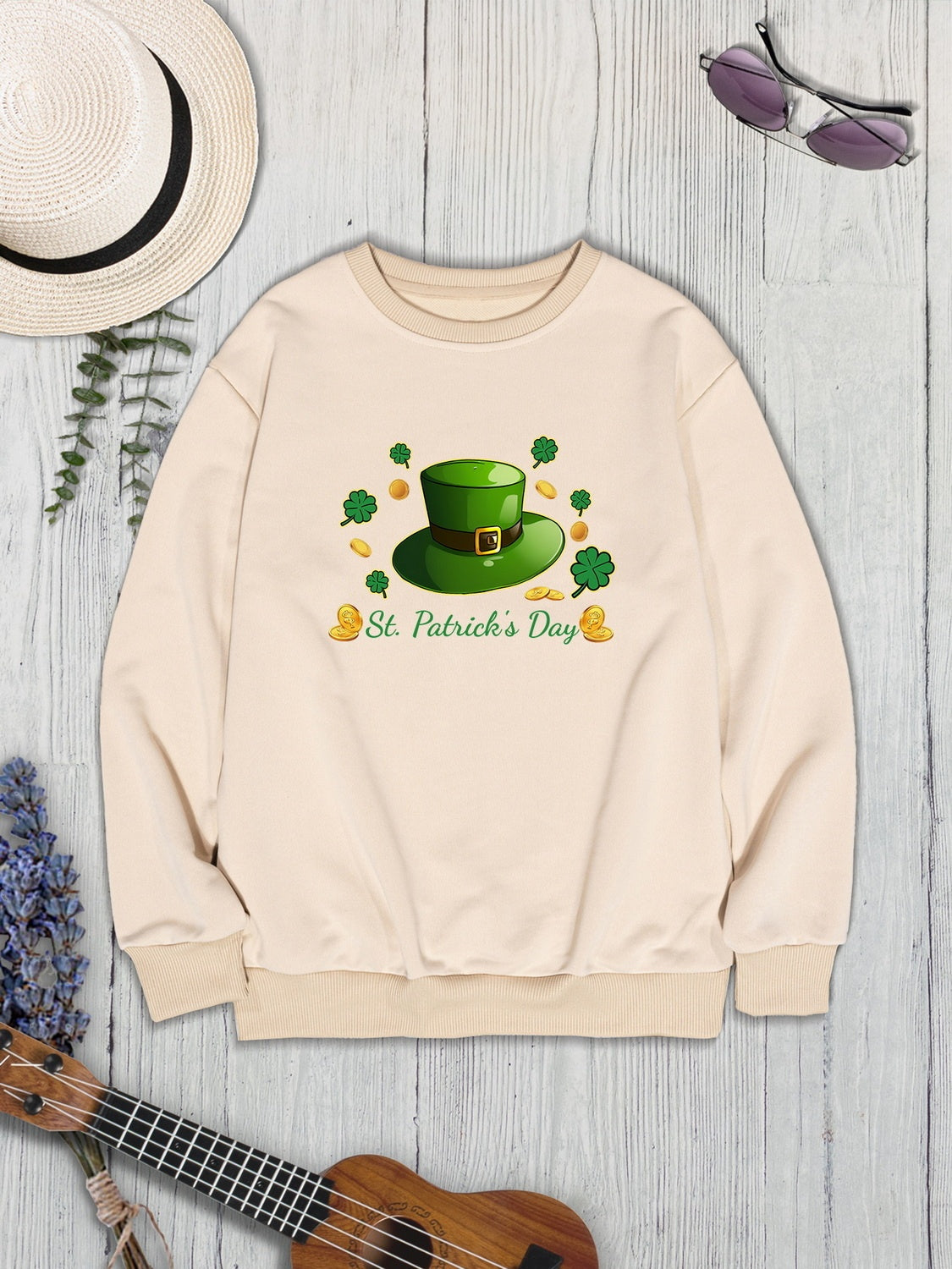 ST. PATRICK'S DAY Round Neck Sweatshirt-Jewearrings