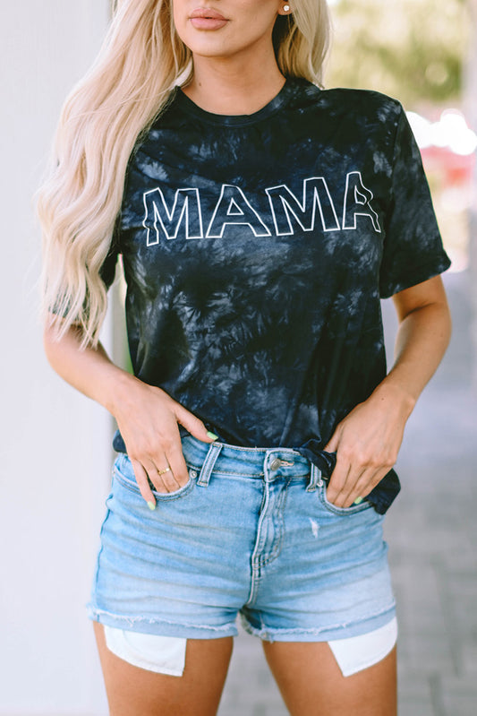 MAMA Round Neck Short Sleeve T-Shirt-Jewearrings