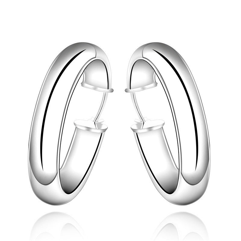 Women's Fashion Earrings Silver Plated Glossy Ear Ring-Jewearrings