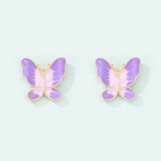 Super Fairy Purple Bow Stud Earrings Women-Jewearrings